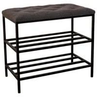 Etajeră pentru încălțăminte Nex Home Teddy 52 x 80 x 32 /Black /Dark Gray