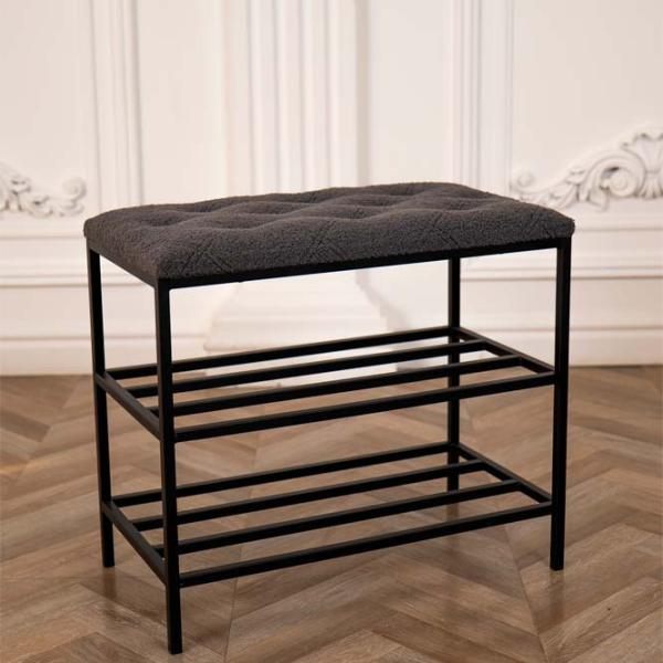 Стеллаж для обуви Nex Home Teddy 52 x 80 x 32см /Black /Тёмно-серый photo 2 Стеллаж для обуви Nex Home Teddy 52 x 80 x 32см /Black /Тёмно-серый photo 2