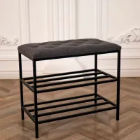 Etajeră pentru încălțăminte Nex Home Teddy 52 x 80 x 32 /Black /Dark Gray photo 2