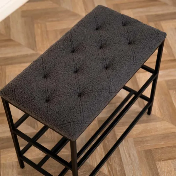 Стеллаж для обуви Nex Home Teddy 52 x 80 x 32см /Black /Тёмно-серый photo 4 Стеллаж для обуви Nex Home Teddy 52 x 80 x 32см /Black /Тёмно-серый photo 4