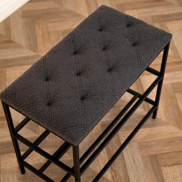 Стеллаж для обуви Nex Home Teddy 52 x 80 x 32см /Black /Тёмно-серый photo 4 Стеллаж для обуви Nex Home Teddy 52 x 80 x 32см /Black /Тёмно-серый photo 4