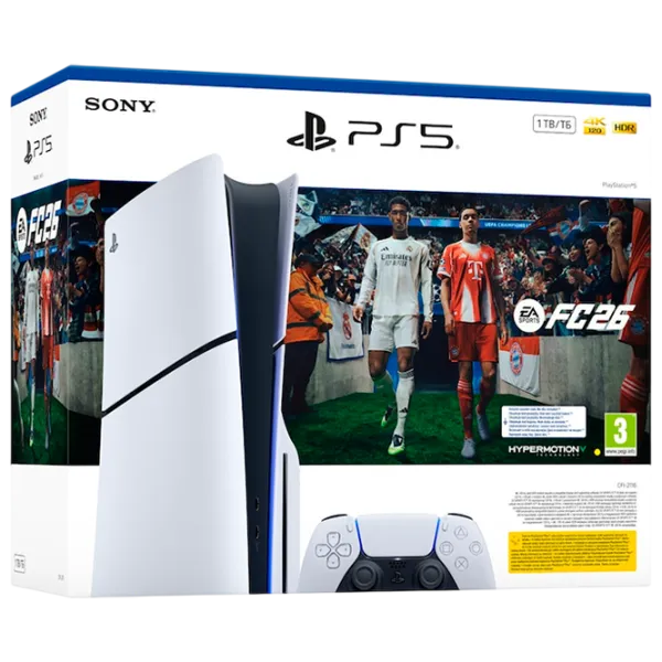 Sony PlayStation 5 Slim Disc FC26 Bundle 1 ТБ / Белый photo 1 Sony PlayStation 5 Slim Disc FC26 Bundle 1 ТБ / Белый photo 1
