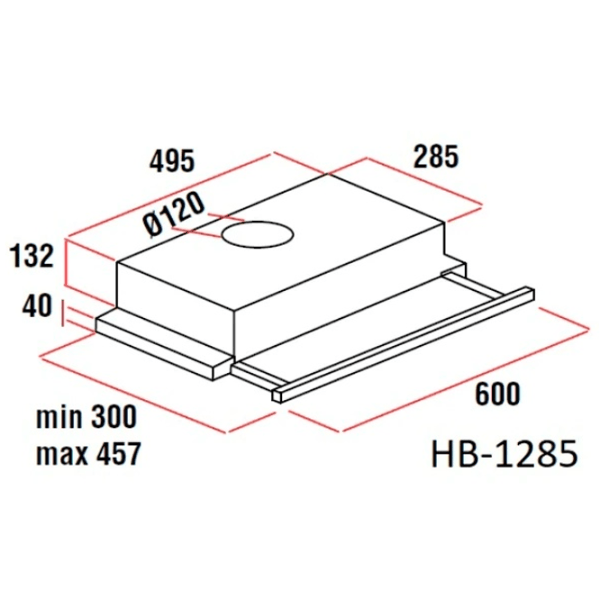 Hotă HAUSBERG HB-1285 Telescopică/ Inox/ Gray photo 2