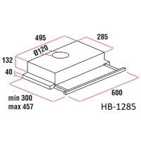 Вытяжка HAUSBERG HB-1285 Телескопическая/ Нержавеющая сталь/ Серый photo 2