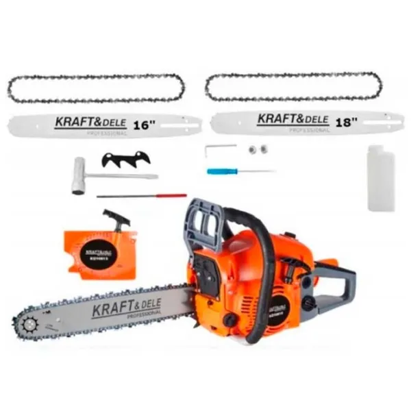 Цепная пила Kraft&Dele KD10613 Бензиновая/ Оранжевый photo 4 Цепная пила Kraft&Dele KD10613 Бензиновая/ Оранжевый photo 4