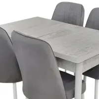 Set masă și scaune Magnus 4999913 Dreptunghiulară / MDF / Gray photo 2