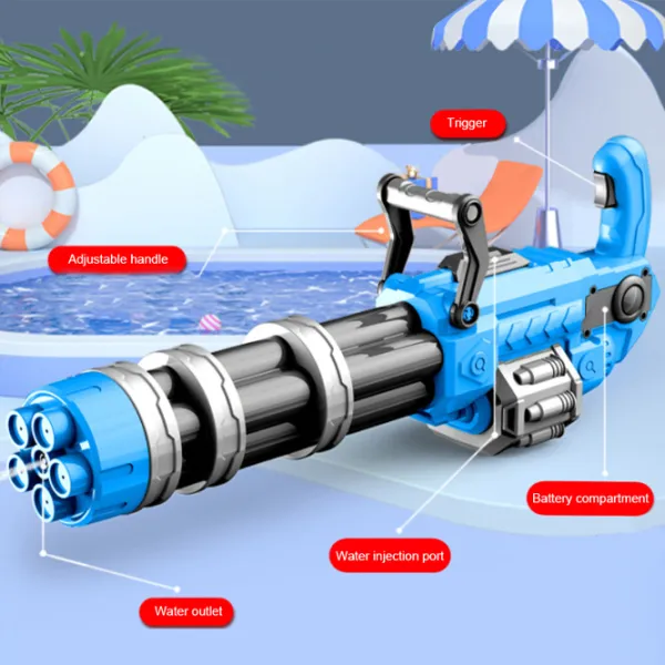 Pistol cu apă Water Gun Gatlin LD-588D 4+ / Apă / Blue photo 6