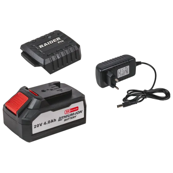Комплект из аккумулятора и зарядного устройства Raider 32134 Li-Ion / 4 Ач / 20 В photo 1