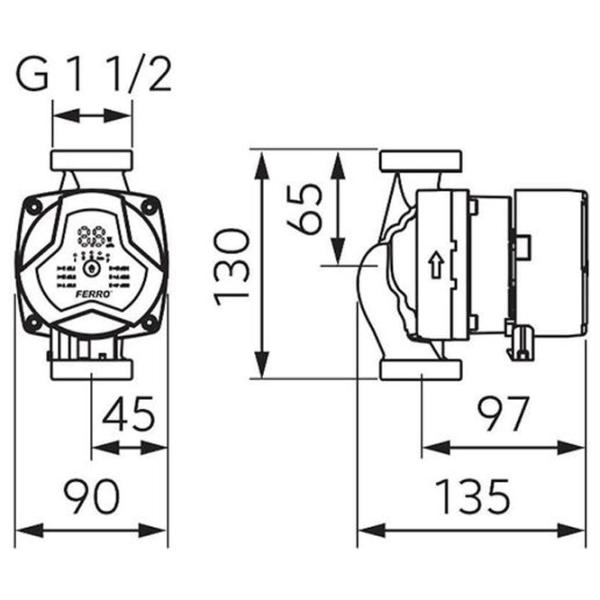 Pompă de circulație Ferro GPA III 25-4-130 Metal / Red photo 2