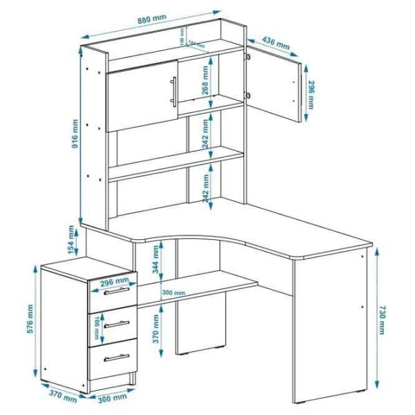 Офисный стол Pekhotin Форвард ДСП/ Светло Серый photo 2