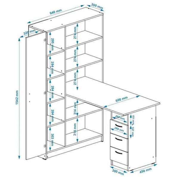 Офисный стол Pekhotin Спектр ДСП/ Серый photo 2