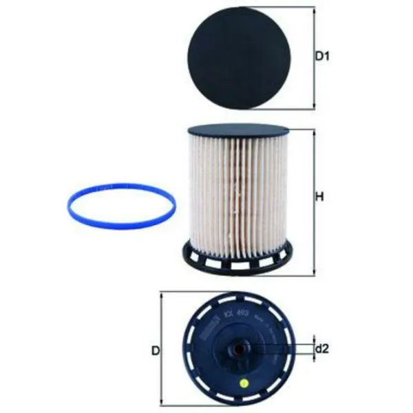 Filtru combustibil Mahle KX 493D 103.25 mm photo 4