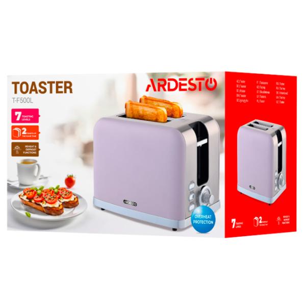 Toster Ardesto T-F500L Mecanico-electronic / 800 W / Lilac photo 5