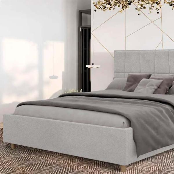 Кровать Crinela Malvina Modern Glow 15 140 x 200 см / Фанера / Светло Серый photo 3