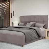 Кровать Crinela Malvina Modern Velluto 15 140 x 200 см / Фанера / Серый photo 2