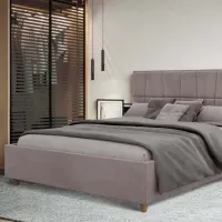 Кровать Crinela Malvina Modern Velluto 15 140 x 200 см / Фанера / Серый photo 3