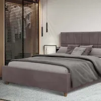 Кровать Crinela Malvina Modern Velluto 16 140 x 200 см / Фанера / Серый photo 4