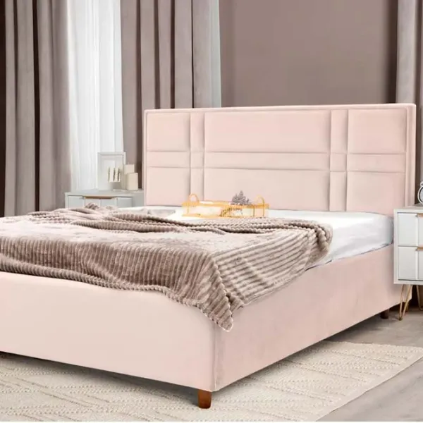 Кровать Crinela Maria Modern Velluto 02 140 x 200 см / Фанера / Бежевый photo 3