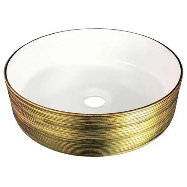 Lavoar Volle 13-40-222G Rotundă / Deasupra blatului / Gold White photo 1