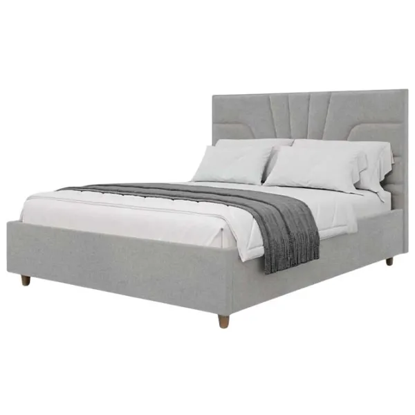 Кровать Crinela Oxana Modern Glow 15 160 x 200 см / Фанера / Светло Серый photo 1