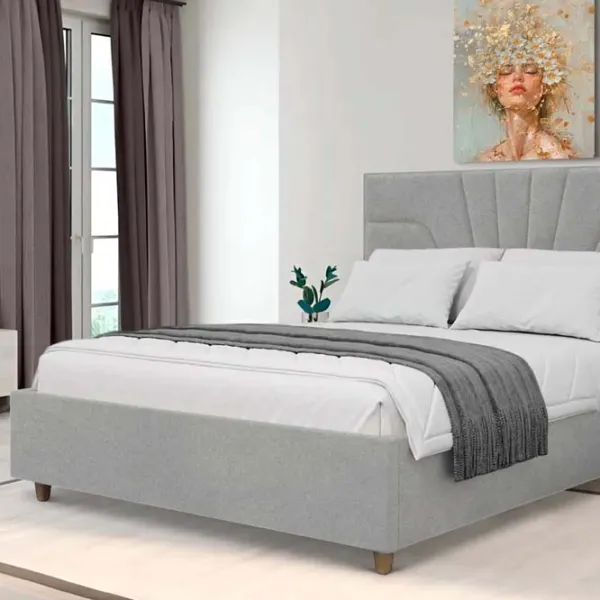 Кровать Crinela Oxana Modern Glow 15 160 x 200 см / Фанера / Светло Серый photo 4