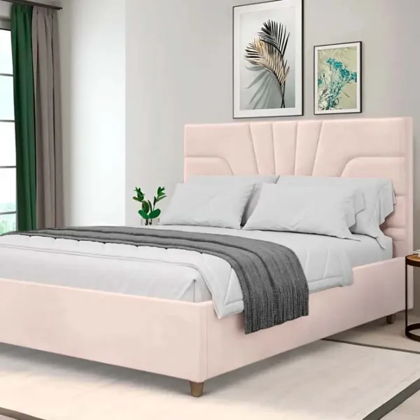 Кровать Crinela Oxana Modern Velluto 02 140 x 200 см / Фанера / Бежевый photo 3