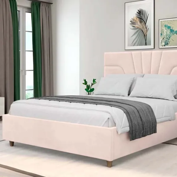 Кровать Crinela Oxana Modern Velluto 02 140 x 200 см / Фанера / Бежевый photo 4