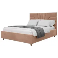 Кровать Crinela Oxana Modern Velluto 03 140 x 200 см / Фанера / Темно-бежевый