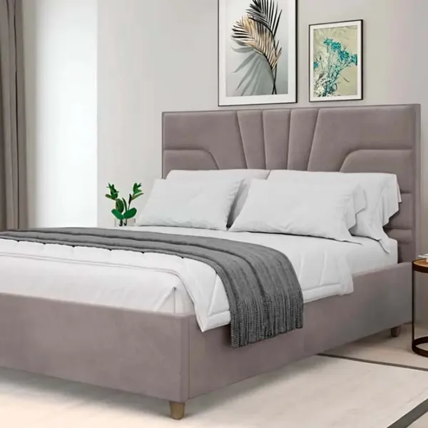 Кровать Crinela Oxana Modern Velluto 15 180 x 200 см / Фанера / Серебристо-серый photo 3