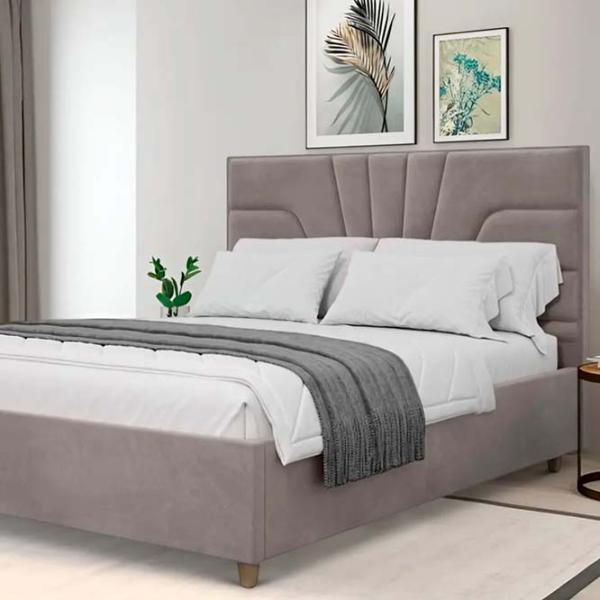 Кровать Crinela Oxana Modern Velluto 15 180 x 200 см / Фанера / Серебристо-серый photo 3