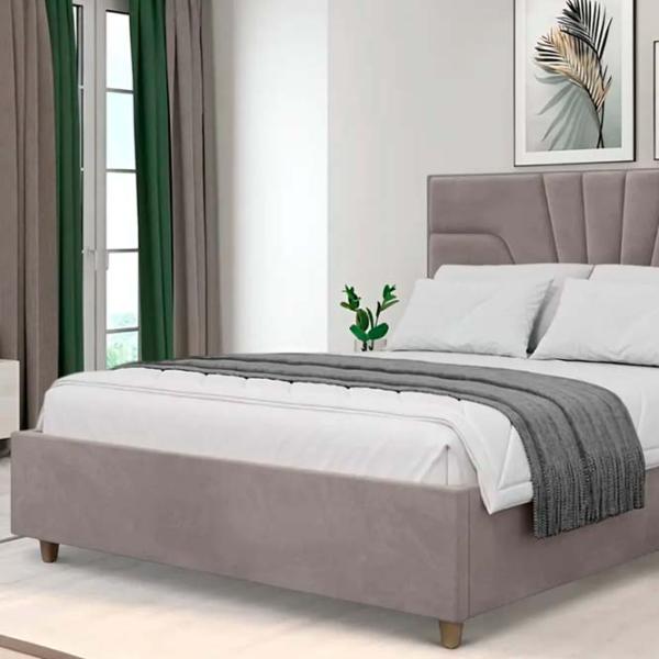 Кровать Crinela Oxana Modern Velluto 15 180 x 200 см / Фанера / Серебристо-серый photo 5