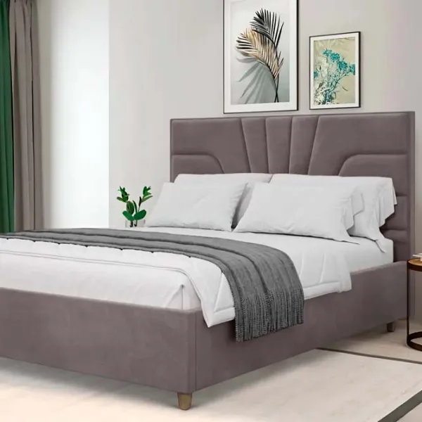 Pat Crinela Oxana Modern Velluto 16 160 x 200 cm / Placaj / Gray photo 3 Pat Crinela Oxana Modern Velluto 16 160 x 200 cm / Placaj / Gray photo 3