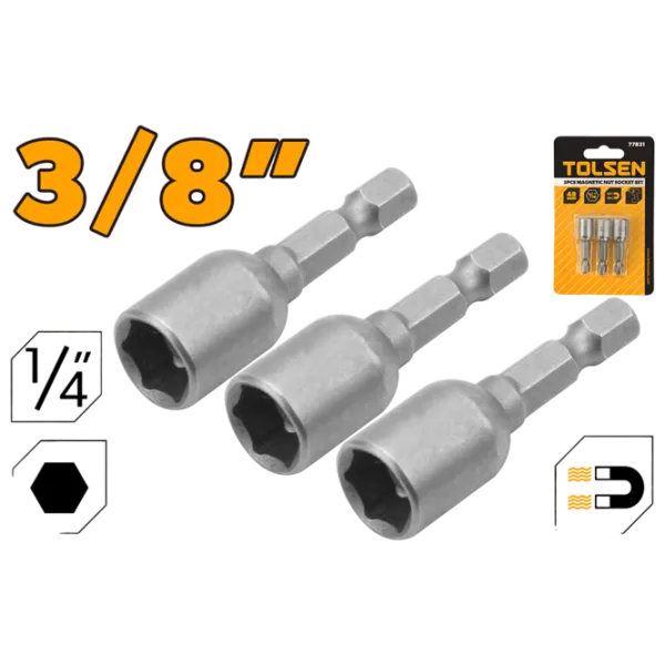 Магнитные наконечники Tolsen 77832 Количество в наборе: 3 photo 2