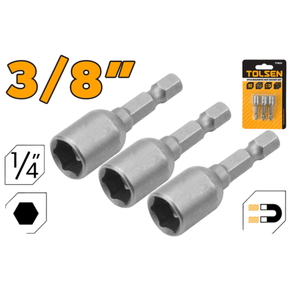 Магнитные наконечники Tolsen 77832 Количество в наборе: 3 photo 2