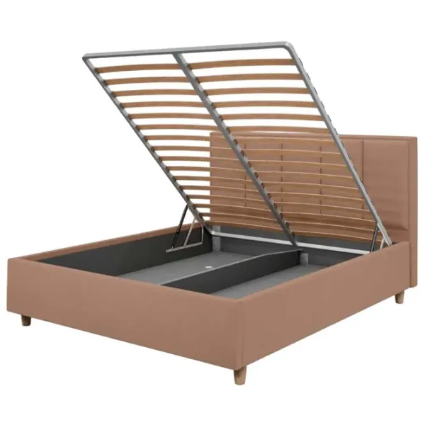 Кровать Crinela Stenli Modern Velluto 03 180 x 200 см / Фанера / Темно-бежевый photo 3