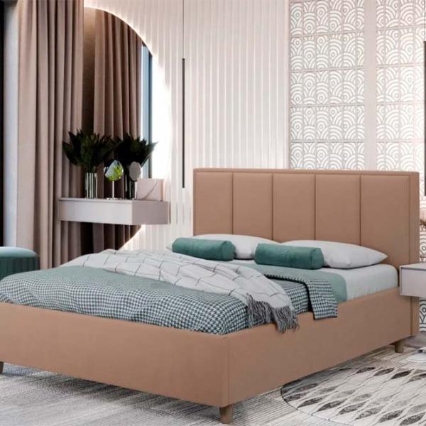 Кровать Crinela Stenli Modern Velluto 03 180 x 200 см / Фанера / Темно-бежевый photo 4