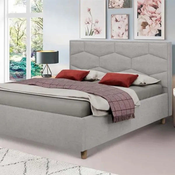 Кровать Crinela Solomia Modern Glow 15 160 x 200 см / Фанера / Светло Серый photo 4