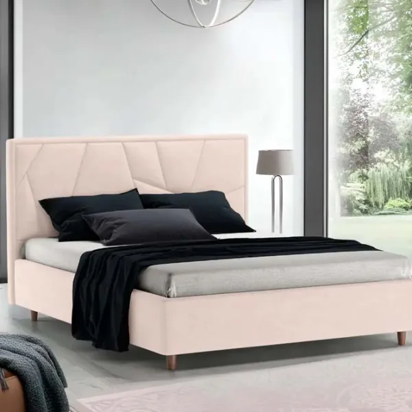 Кровать Crinela Seul Modern Velluto 02 180 x 200 см / Фанера / Бежевый photo 3