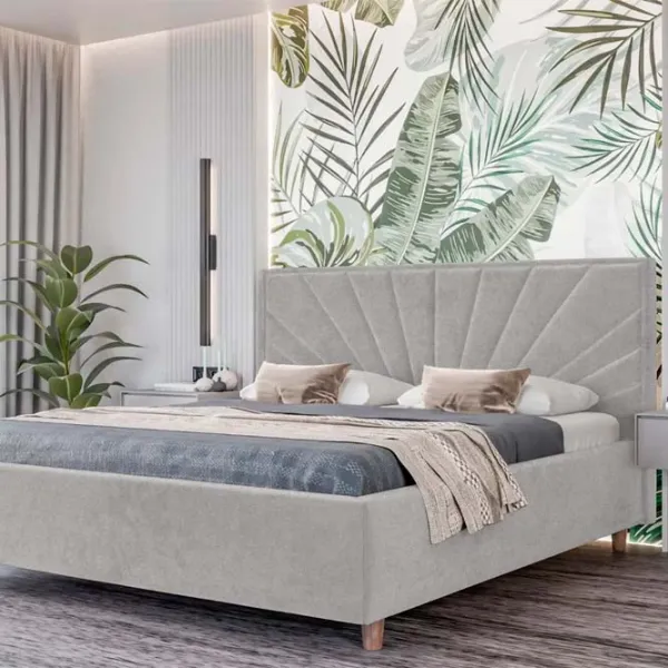 Кровать Crinela Sunny Modern Glow 15 160 x 200 см / Фанера / Светло Серый photo 3