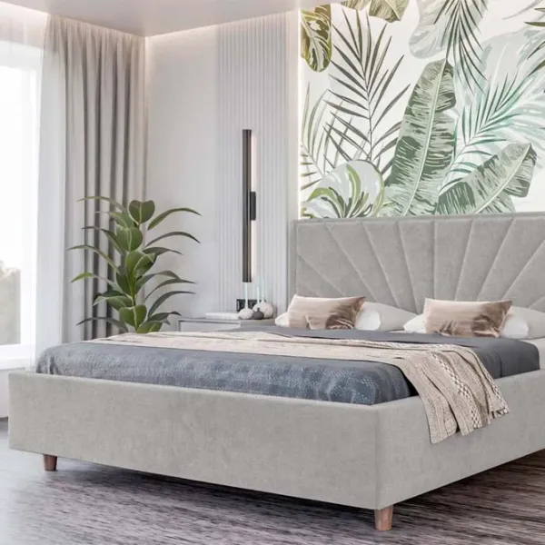 Кровать Crinela Sunny Modern Glow 15 160 x 200 см / Фанера / Светло Серый photo 4