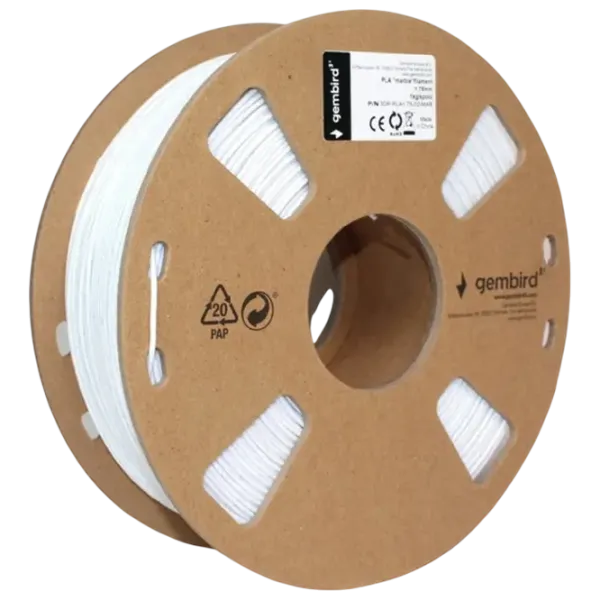 Filament Gembird 3DP-PLA1.75-02-MAR White photo 1 Filament Gembird 3DP-PLA1.75-02-MAR White photo 1