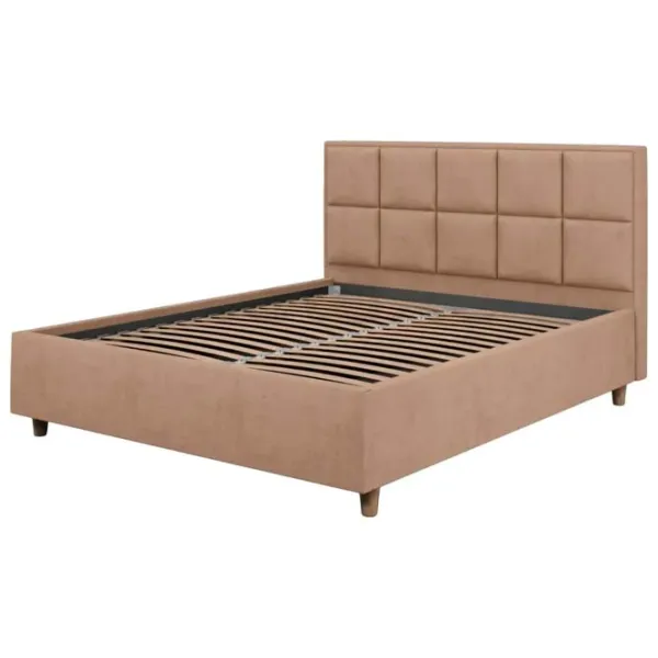 Кровать Crinela Tatiana Modern Velluto 03 140 x 200 см / Фанера / Темно-бежевый photo 2