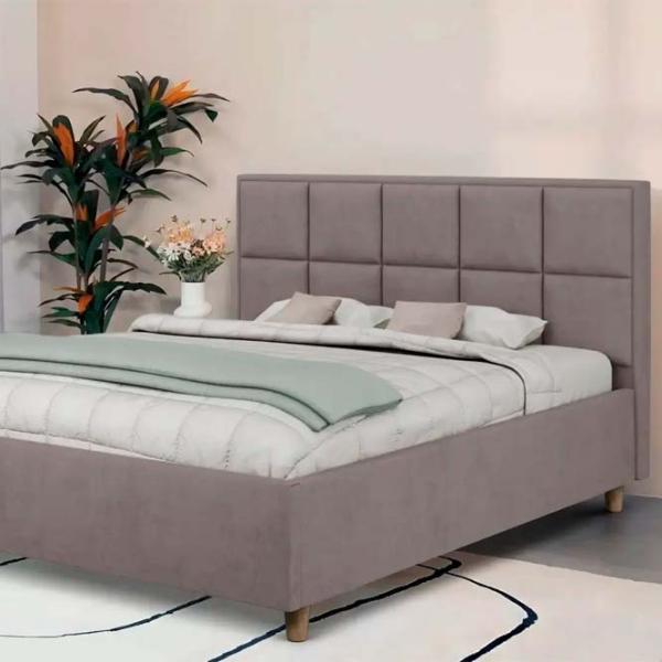 Кровать Crinela Tatiana Modern Velluto 15 140 x 200 см / Фанера / Серебристо-серый photo 5