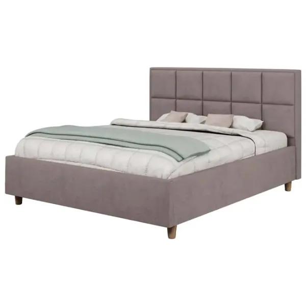 Кровать Crinela Tatiana Modern Velluto 15 160 x 200 см / Фанера / Серебристо-серый photo 1