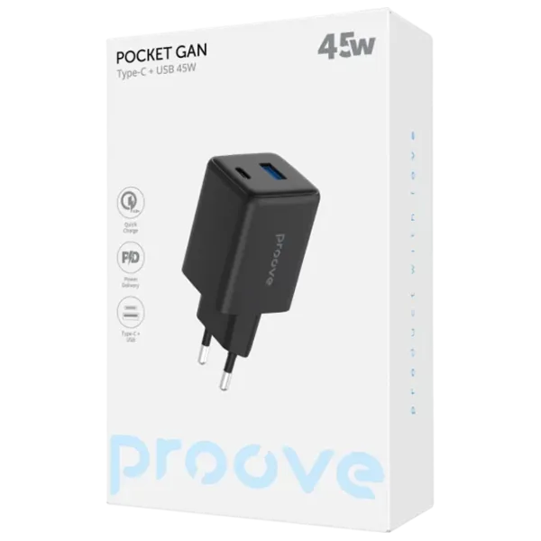 Încărcător de rețea Proove Pure Gan 2.25 A / Black photo 5
