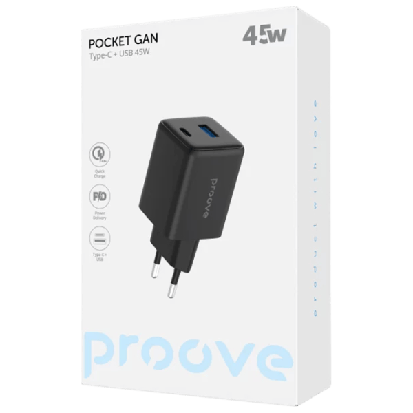 Încărcător de rețea Proove Pure Gan 2.25 A / Black photo 5