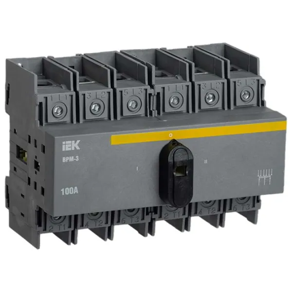 Выключатель-разъединитель модульный IEK ВРМ-3 3P / 100 A photo 1