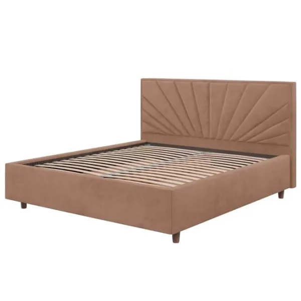 Кровать Crinela Sunny Modern Velluto 03 180 x 200 см / Фанера / Темно-бежевый photo 2