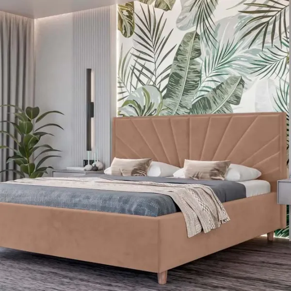 Кровать Crinela Sunny Modern Velluto 03 180 x 200 см / Фанера / Темно-бежевый photo 3