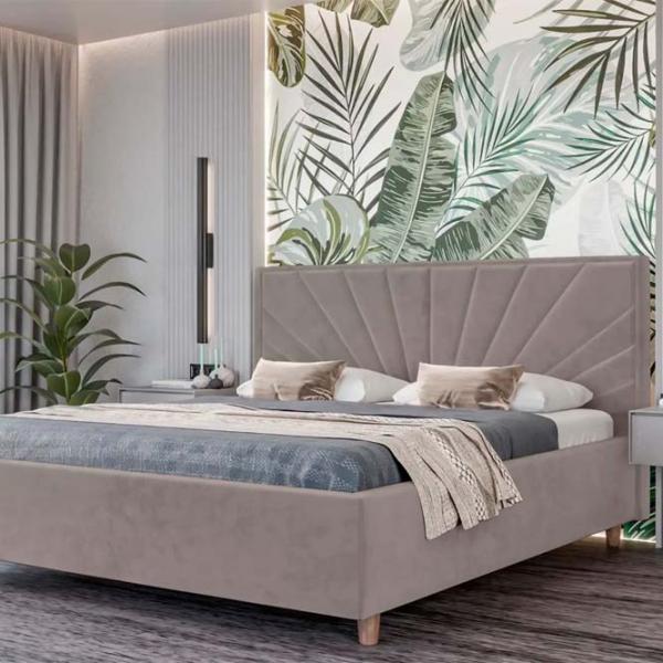 Кровать Crinela Sunny Modern Velluto 15 180 x 200 см / Фанера / Серебристо-серый photo 3